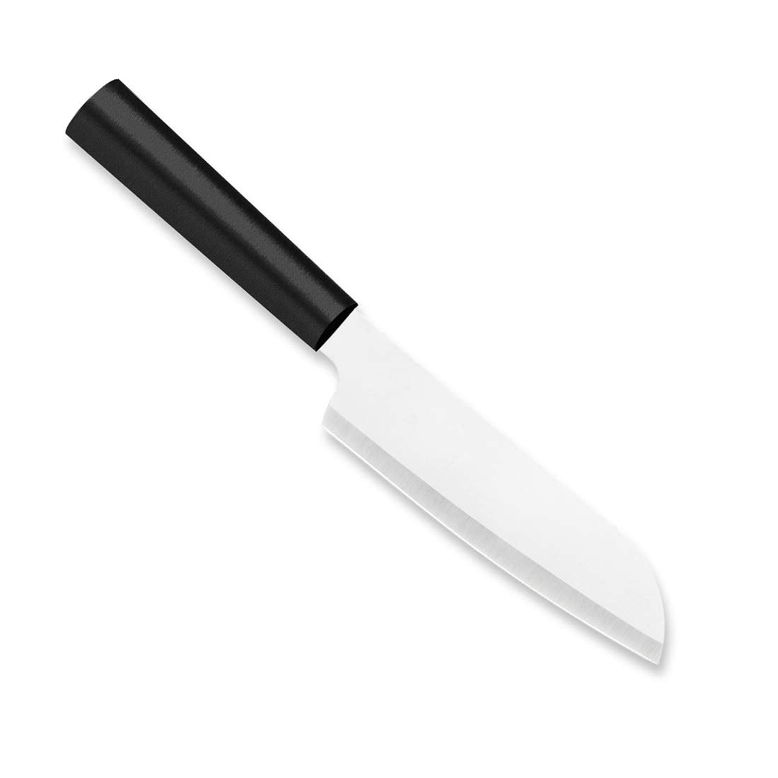 RADA cuchillo utilitario, mango negro, corte preciso para tareas diarias en la cocina.