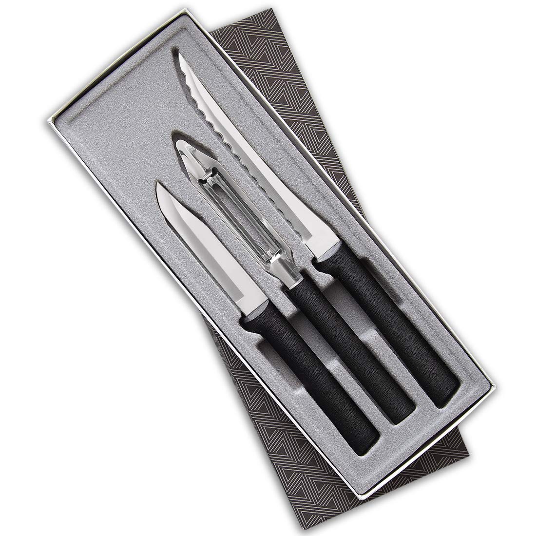 Rada G218, frontal del set de tres cuchillos para pelar y cortar con precisión.