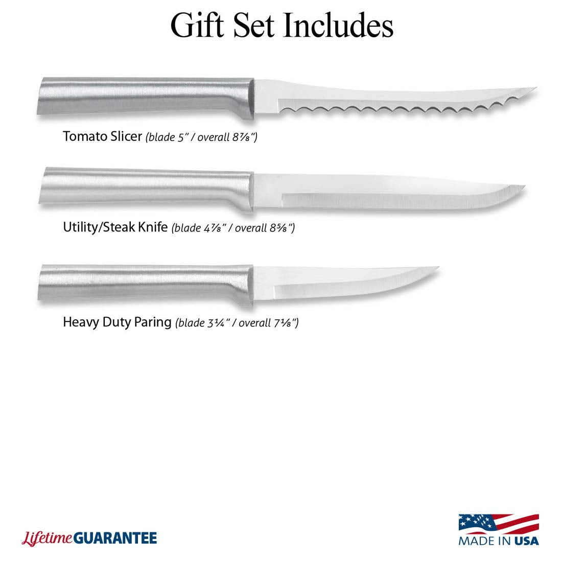 RADA cuchillo utilitario para cortar carnes, verduras y quesos con precisión.