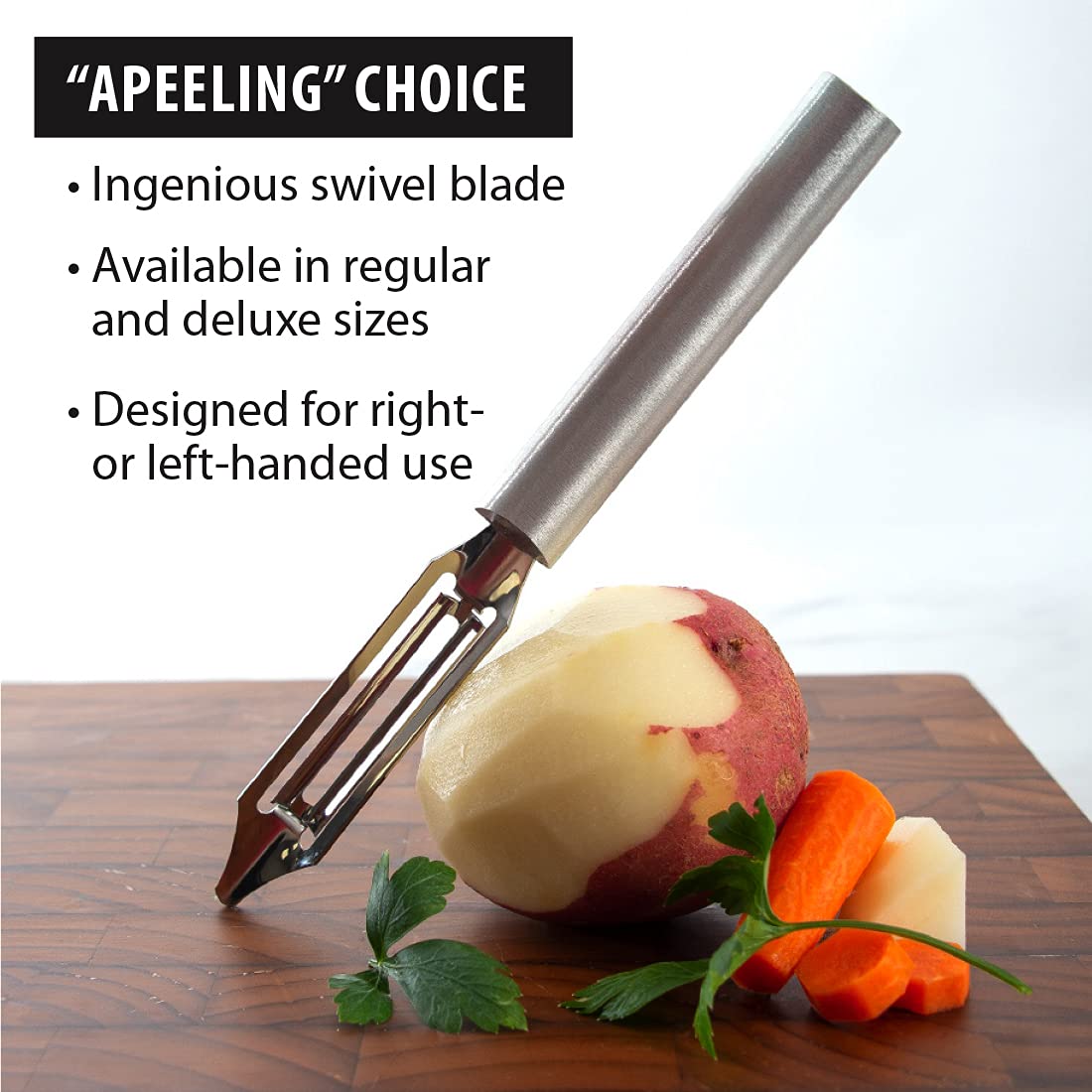 Rada Deluxe Pelador: mango largo para control preciso