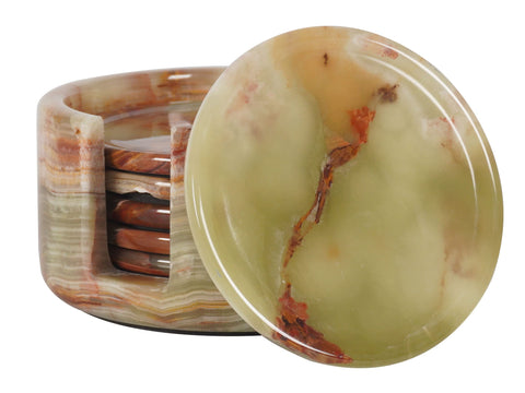 Posavasos Radicaln de mármol verde 3-5 pulgadas con soporte para proteger la mesa.