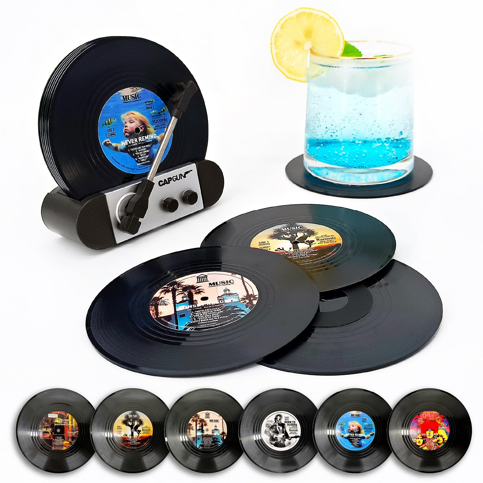 RADIXIUM posavasos vinilo coleccion 6: protege la mesa con estilo retro.