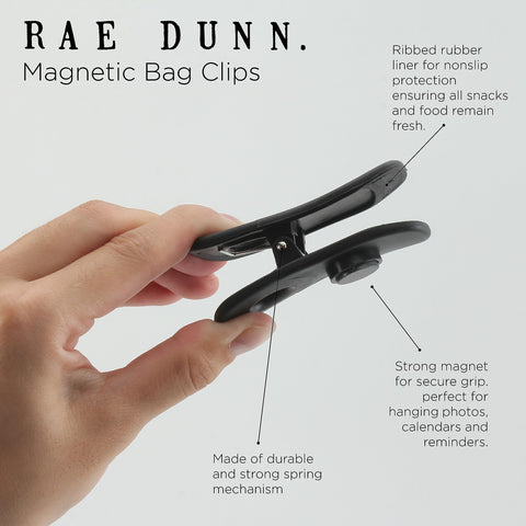Rae Dunn pinzas para bolsas imantadas, toque suave para agarrar