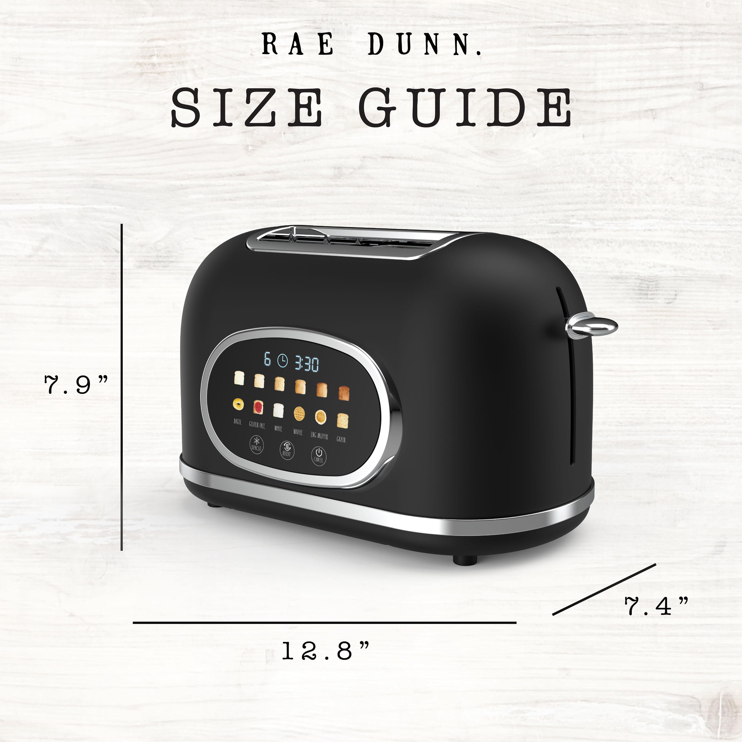Rae Dunn Tostadora retro con opciones de un toque para bagel y más.