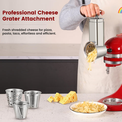rafbar rallador de queso para KitchenAid, facilita rallar quesos para pizzas y gratinados.