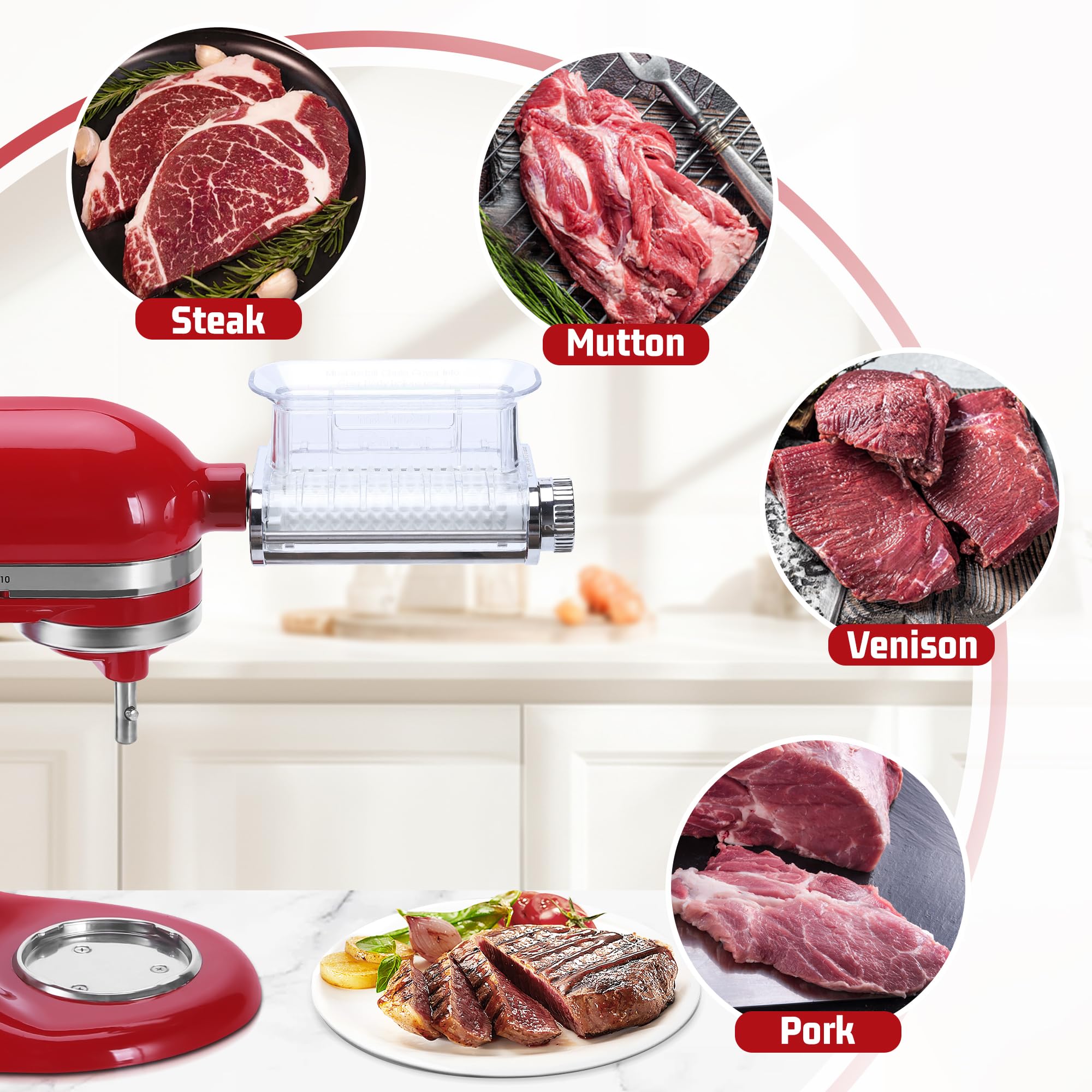 RAF BAR diseño compatible con KitchenAid y Cuisinart SM-50 para mayor versatilidad.