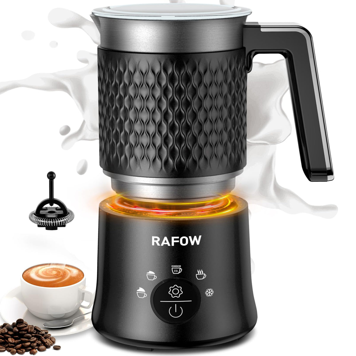 Rafow espumador de leche 5 en 1 para cappuccino cremoso