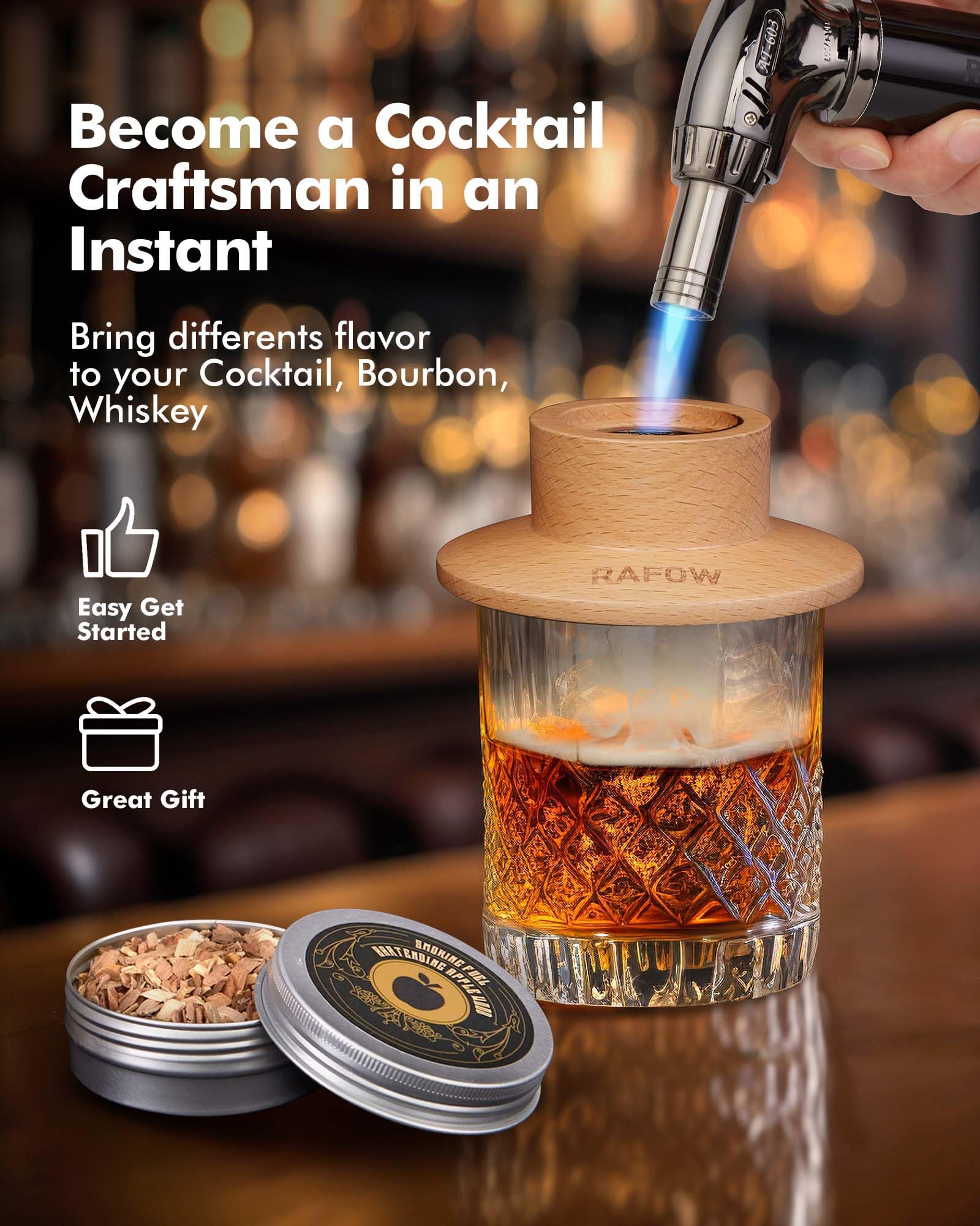 Rafow astillas de madera natural en seis sabores para bebidas más complejas