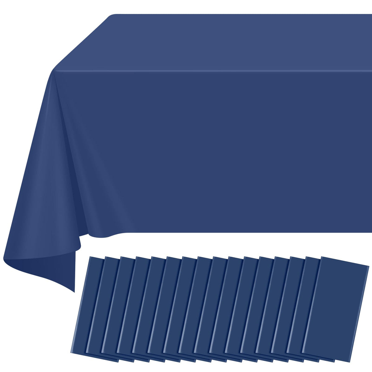 Mantel plástico azul marino de Ragnhild para mesa rectangular, protege la superficie.