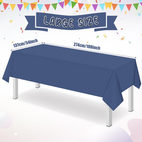 Mantel desechable de Ragnhild en azul marino para fiestas y banquetes.