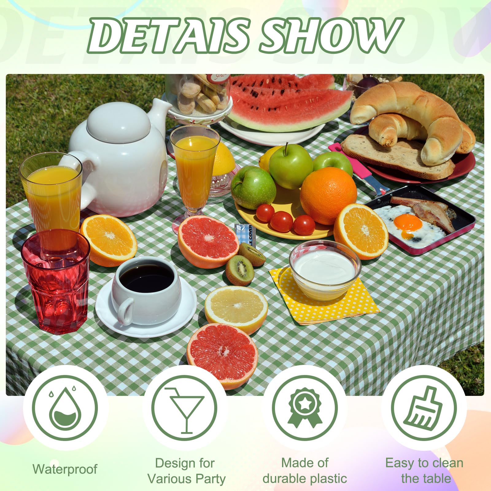 Mantel plástico Ragnhild resistente a salpicaduras perfecto para eventos al aire libre