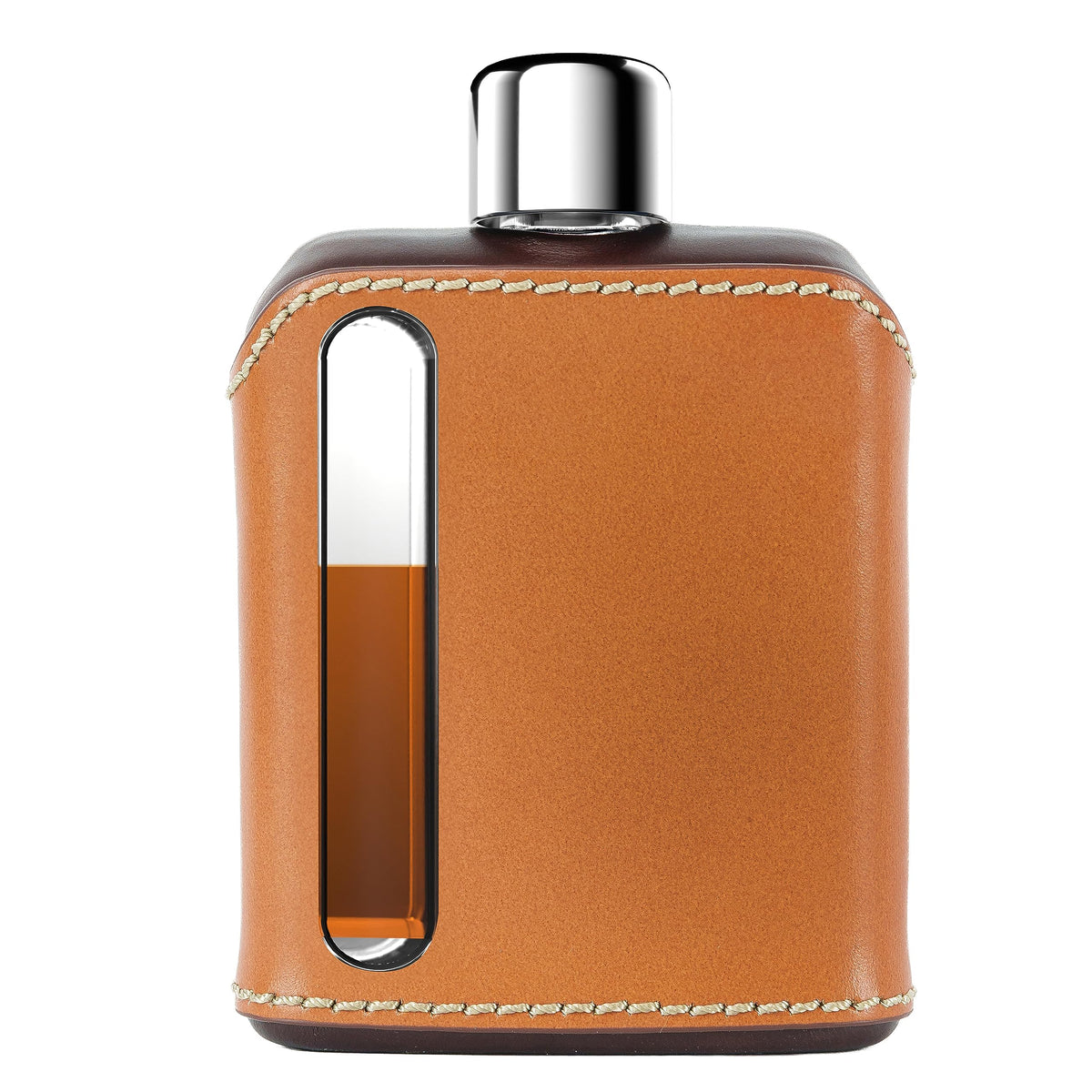 Ragproper frasco de vidrio con funda de cuero: elegante y resistente para llevar.