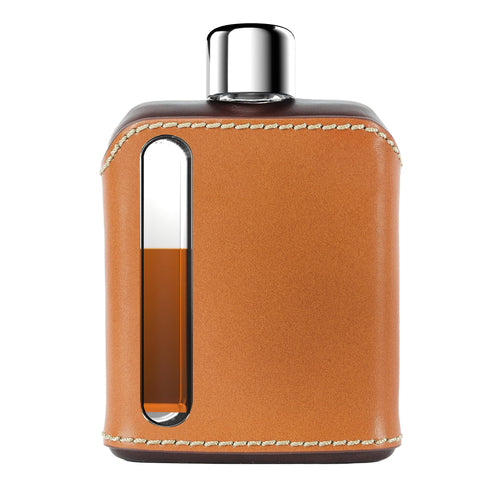 Ragproper frasco de vidrio con funda de cuero: elegante y resistente para llevar.