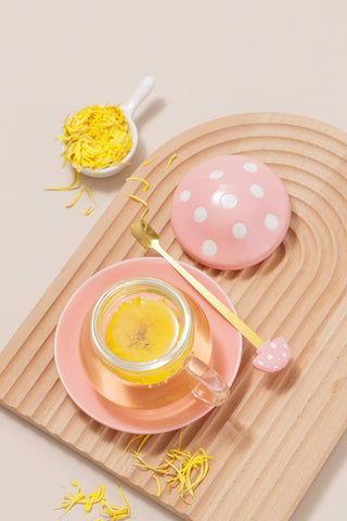 Rain House platillo para taza hongo en cristal, regalo perfecto.