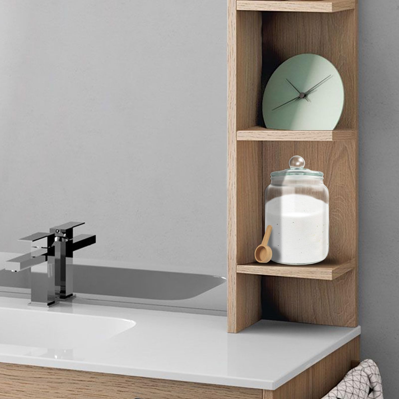 Rainmae BathGlow diseño rústico que decora el baño con estilo.
