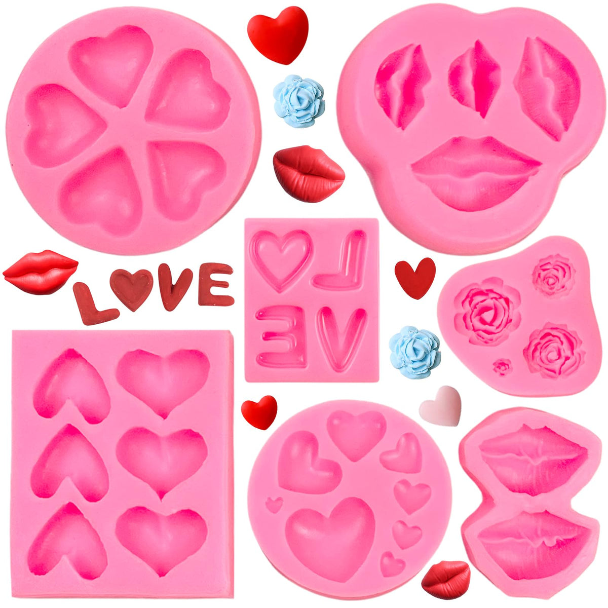 Rainmae Corazón de silicona para fondant, ideal para decorar tartas y cupcakes.