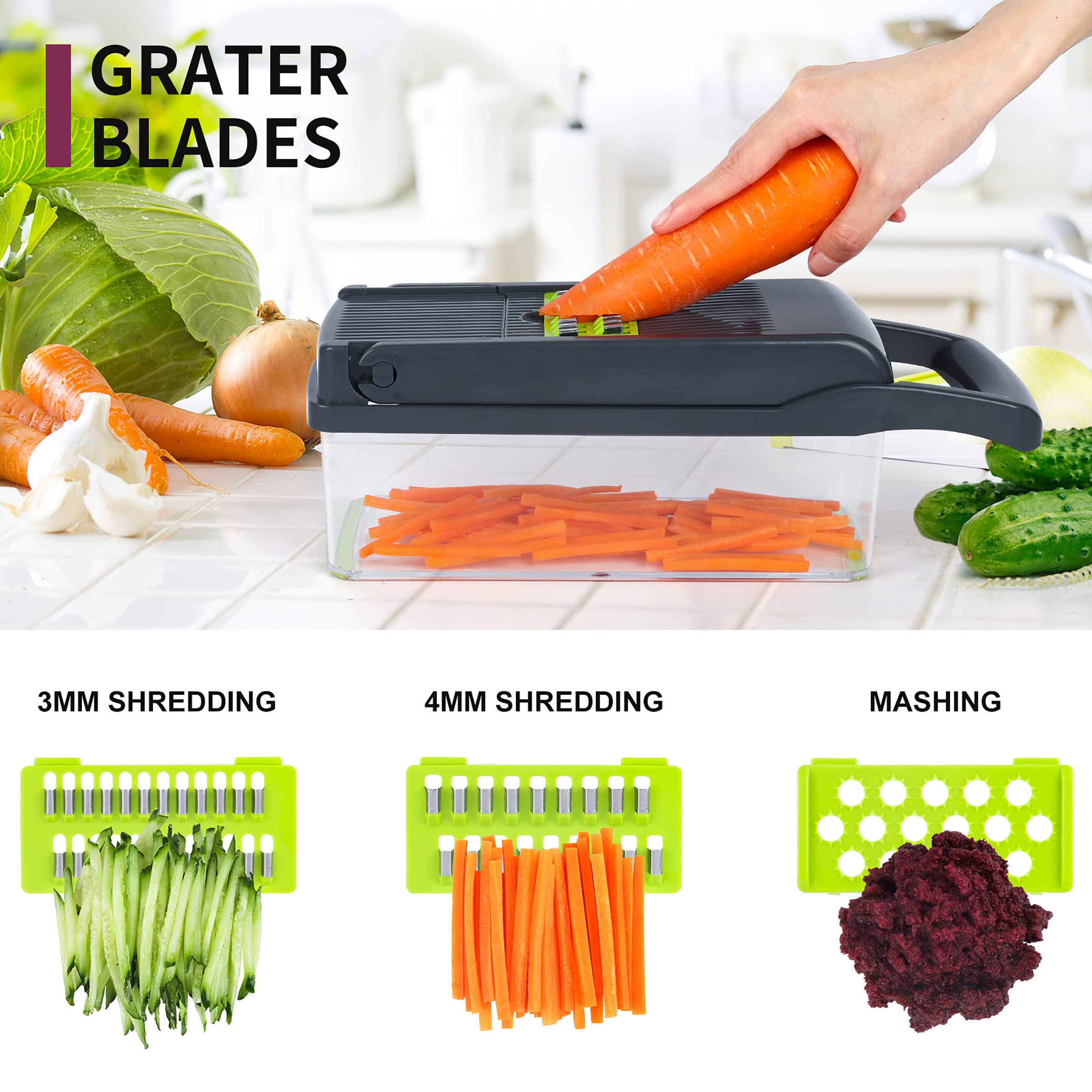 RAIQEE uso práctico en cocina para preparar ensaladas y guarniciones