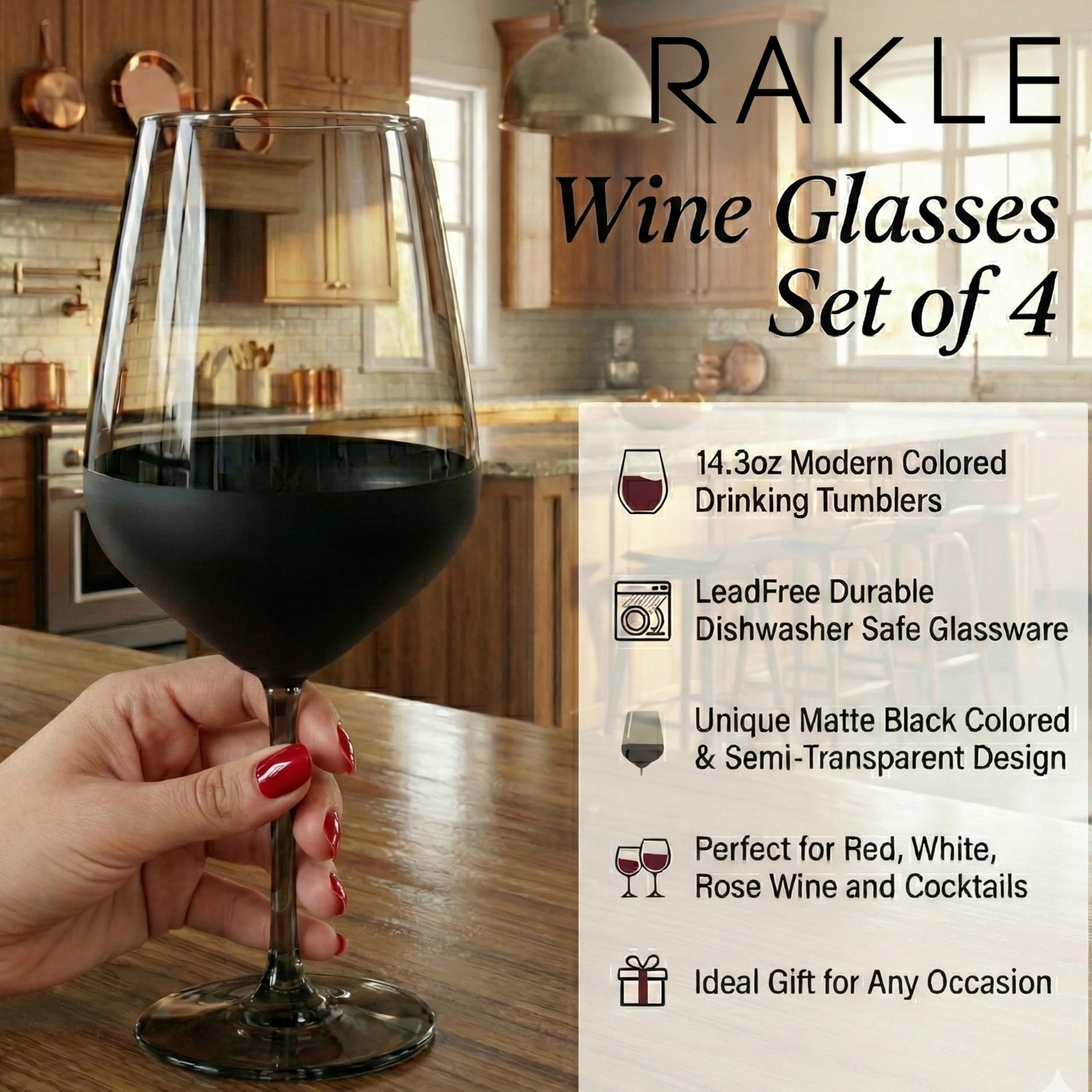 Apto para lavavajillas: limpieza fácil de las copas RAKLE.