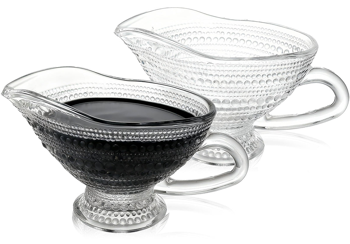 Jarra para salsas RALAHBEIFM de 12 onzas en vidrio, ideal para servir con estilo.