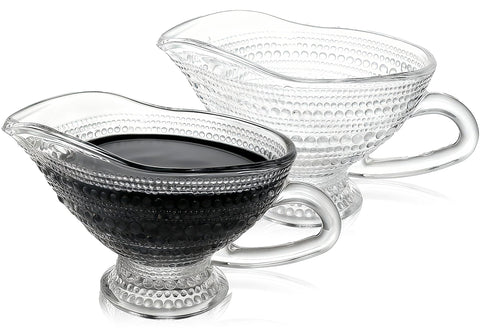 Jarra para salsas RALAHBEIFM de 12 onzas en vidrio, ideal para servir con estilo.