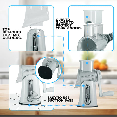 Rallador Rotatorio 5 en 1 para nueces: picado crujiente para toppings.