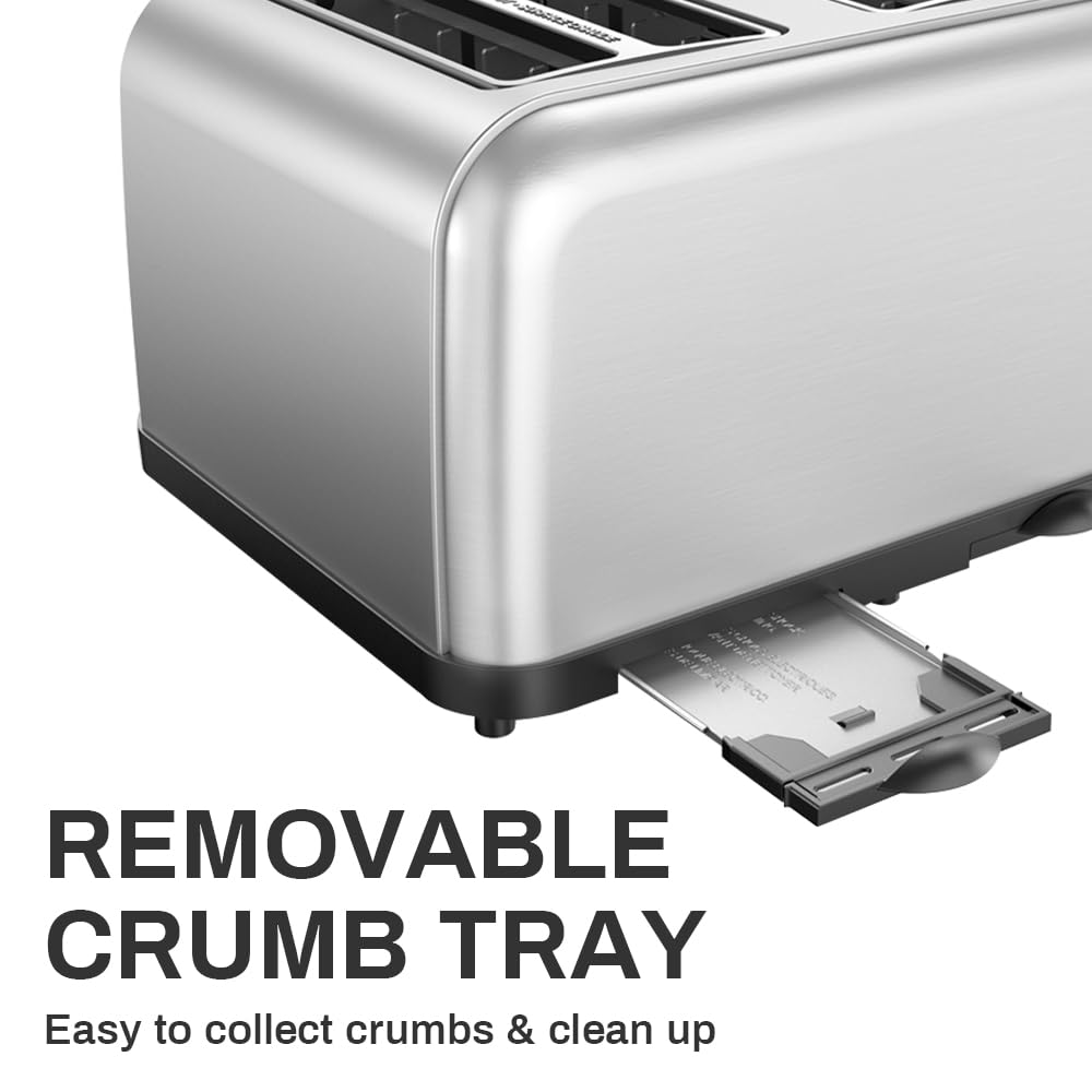 RAMJOY Tostadora, diseño ergonómico con palanca suave para facilitar el uso.