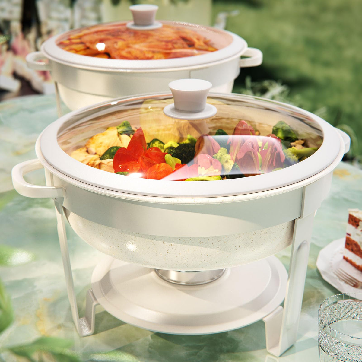 RAMVIC chafing dish con Maifanite: aspecto natural y buena retención de calor