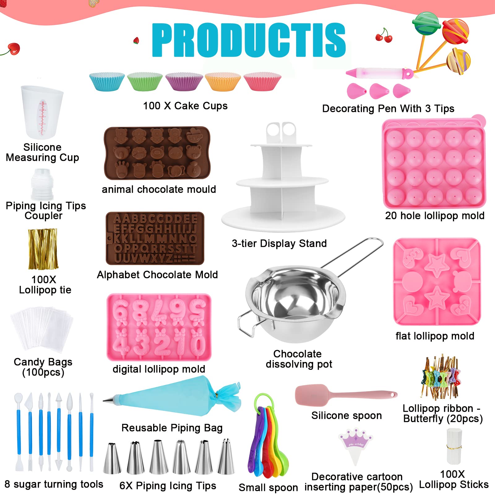 Ranchitel molde cake pop con forma de animal para fiestas infantiles