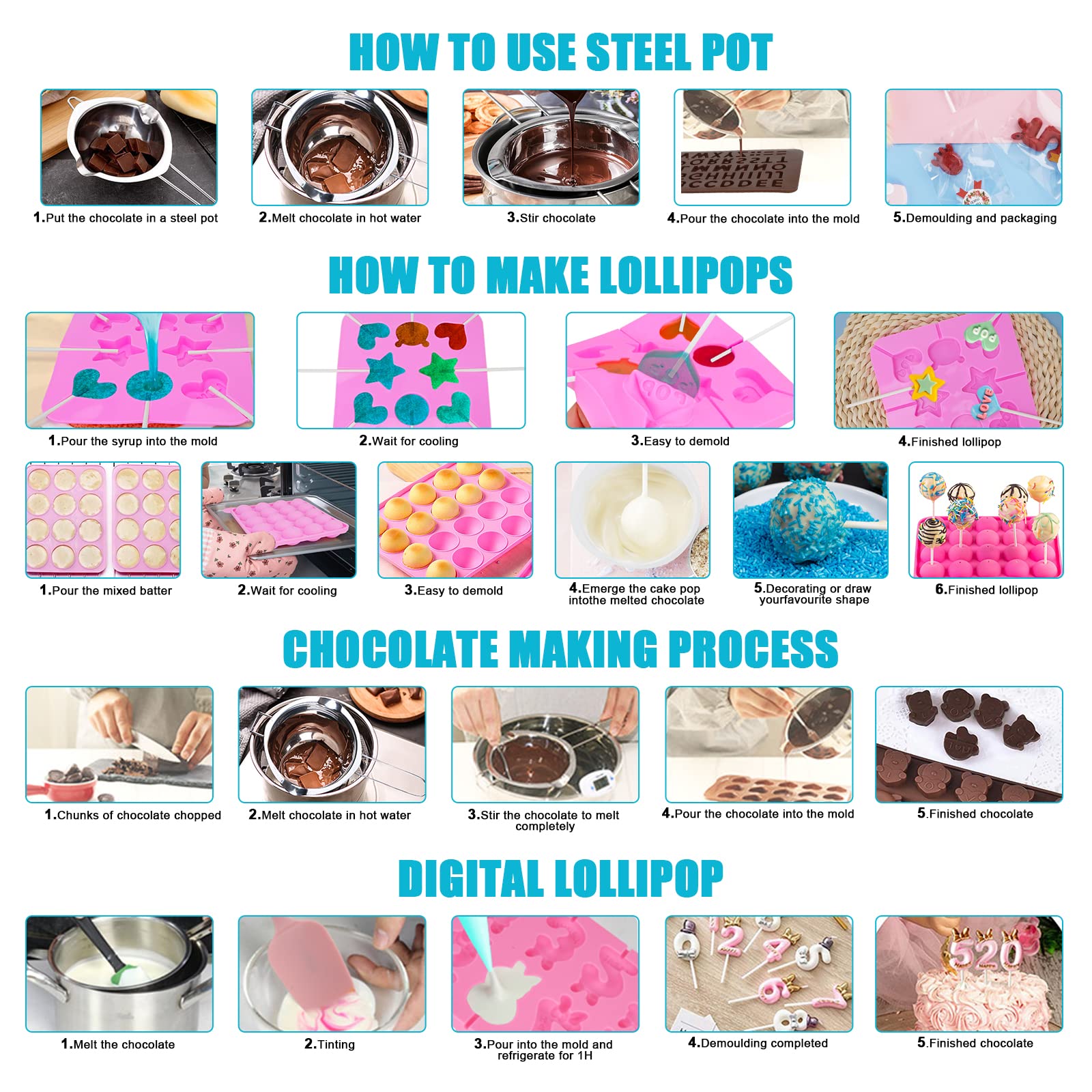 Ranchitel molde con letras para mensajes en cake pops
