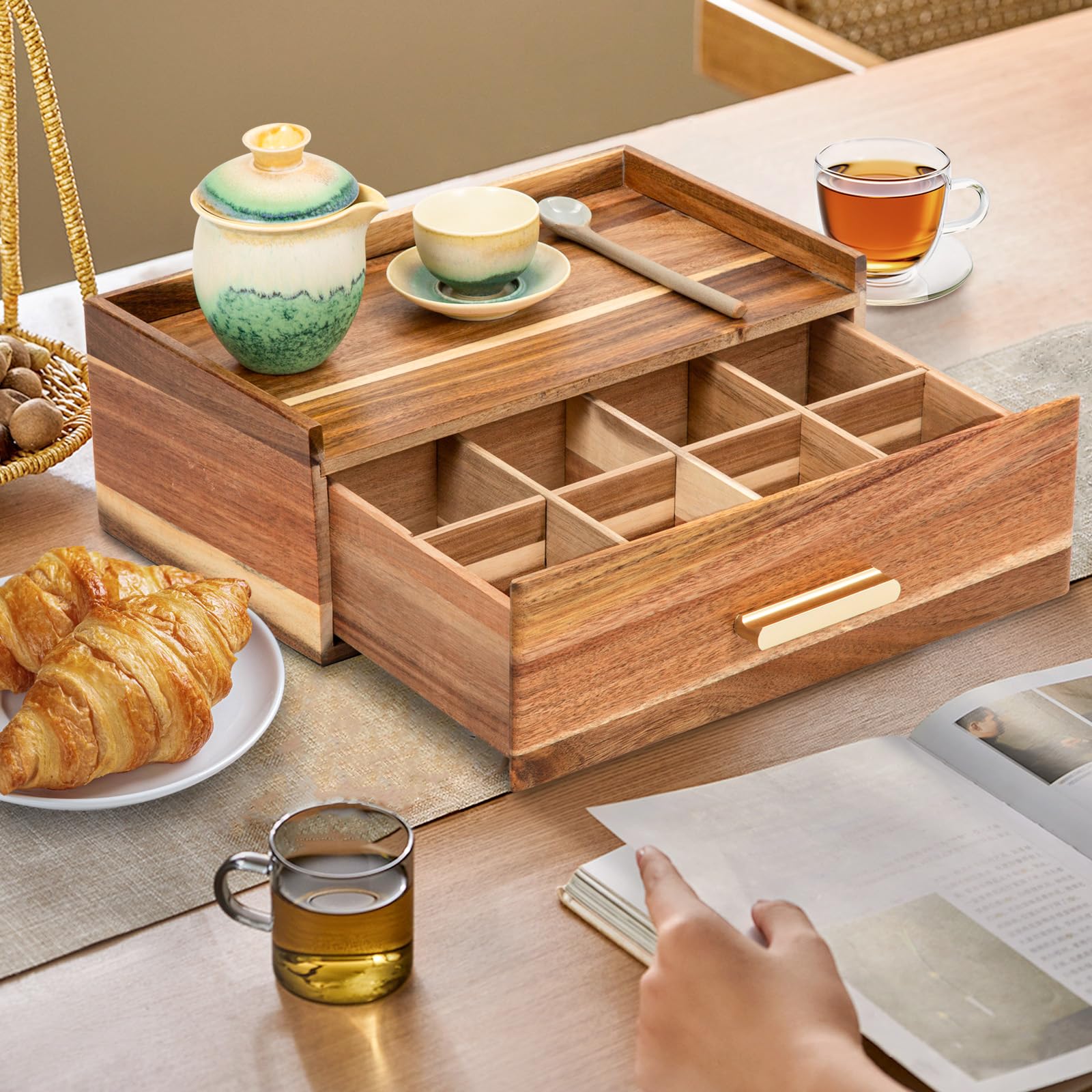 Ranxfloats uso-diario-te-almacenaje ideal para té, especias y accesorios pequeños.