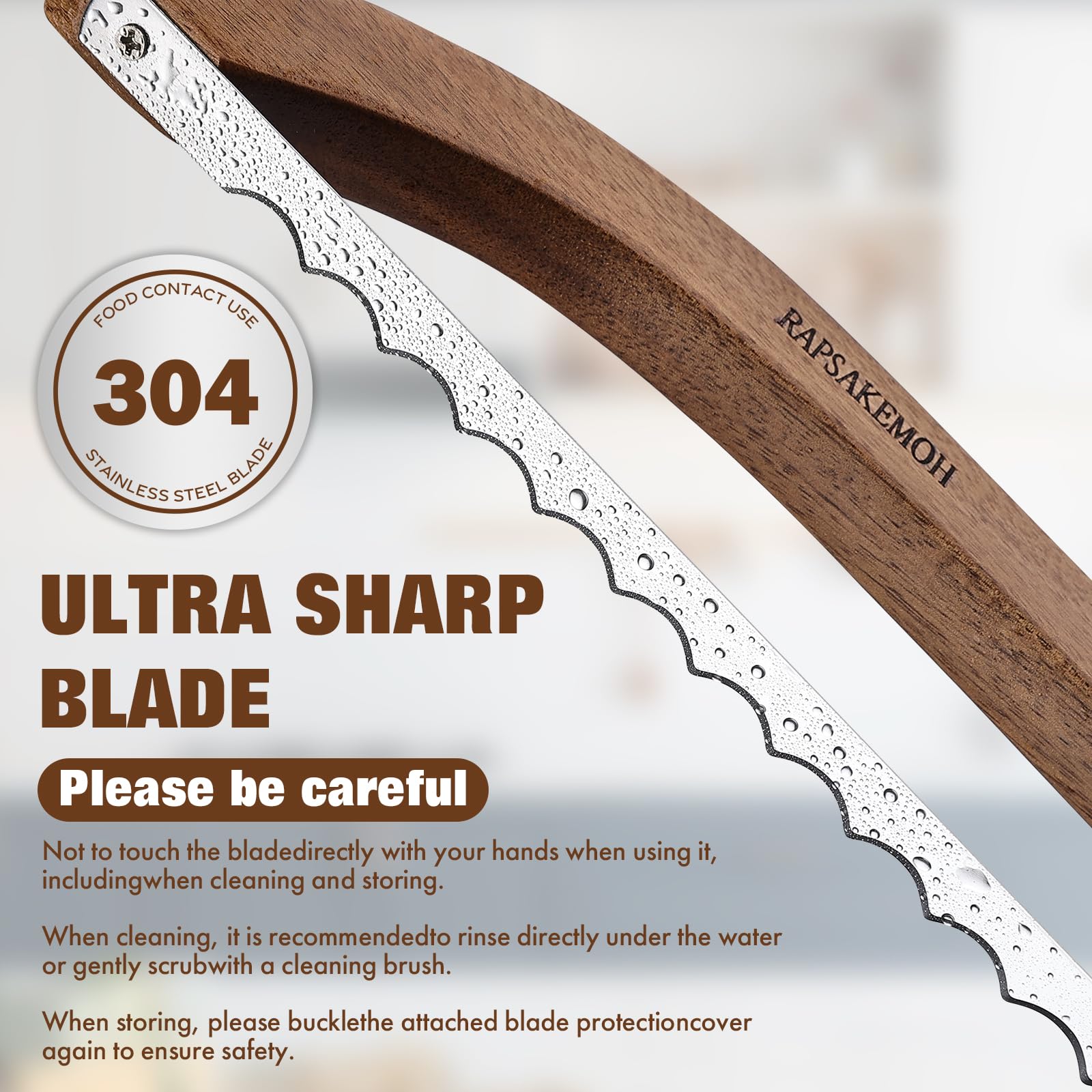 RAPSAKEMOH Pan baguette corte ideal para panes alargados