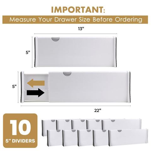 RAPTUROUS divisor ajustable de 13 a 22 pulgadas para cajones de diferentes profundidades