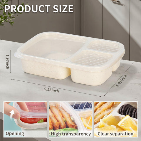 Conjunto de 3 recipientes para meriendas saludables y porciones controladas.