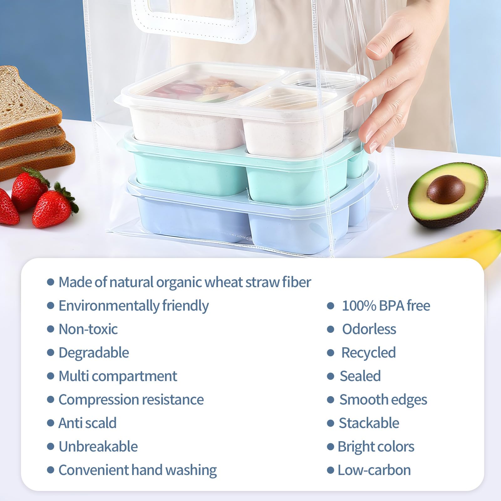 Tapa transparente para ver el contenido sin abrir la caja.