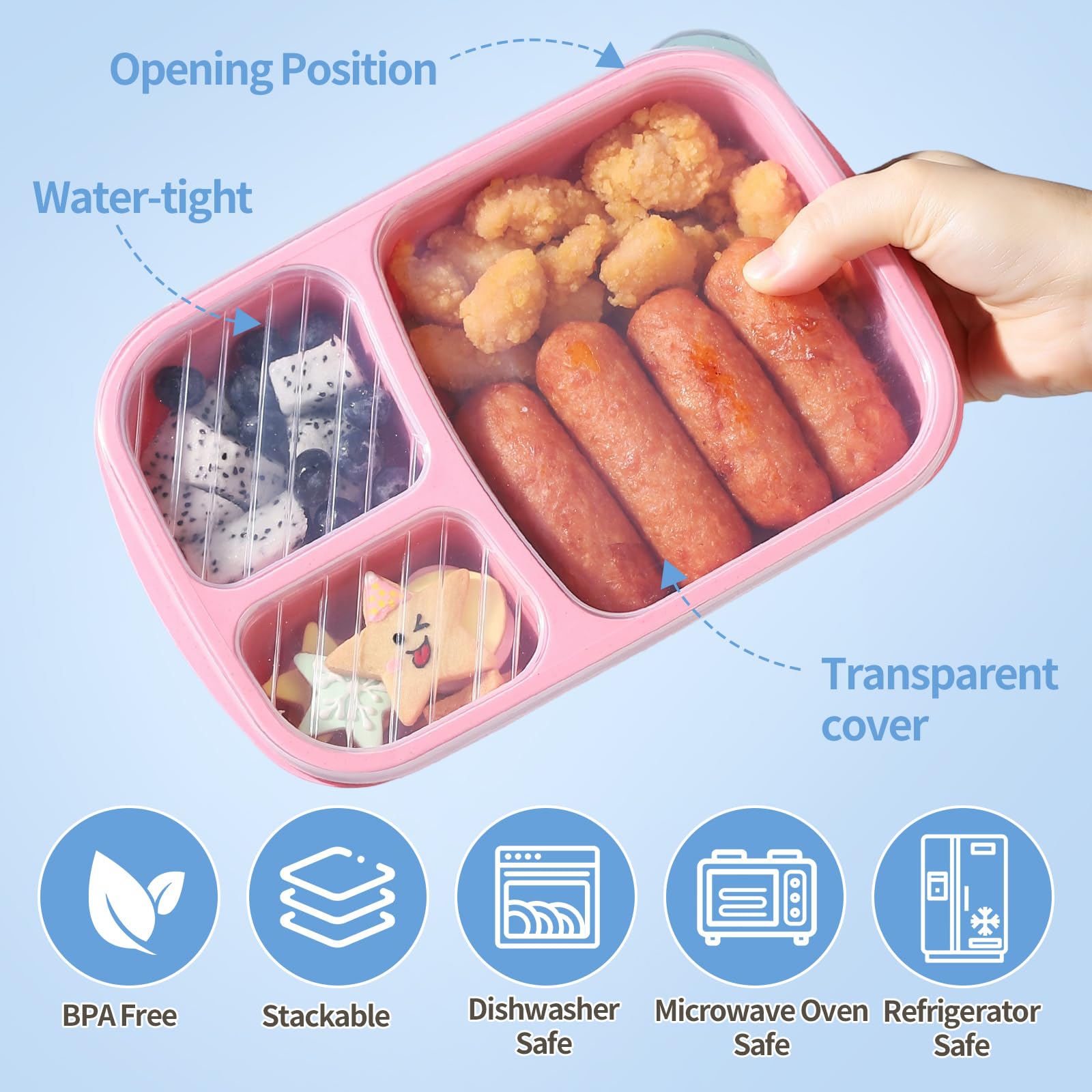 RASUSS Bento uso diario: ideal para escuela, trabajo y viaje