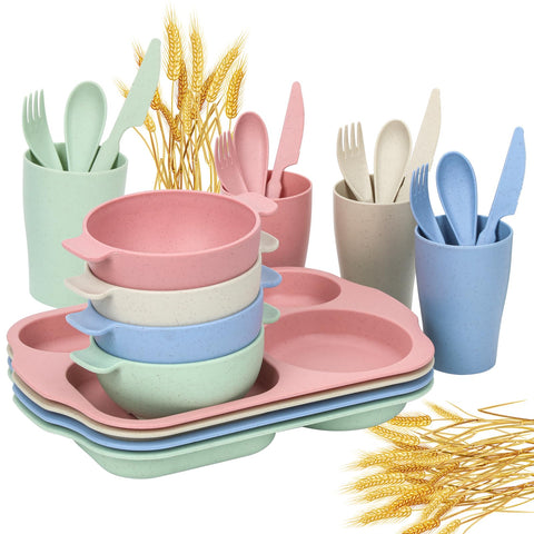 Ratulie 24 piezas con platos divididos, ideal para comidas balanceadas en casa