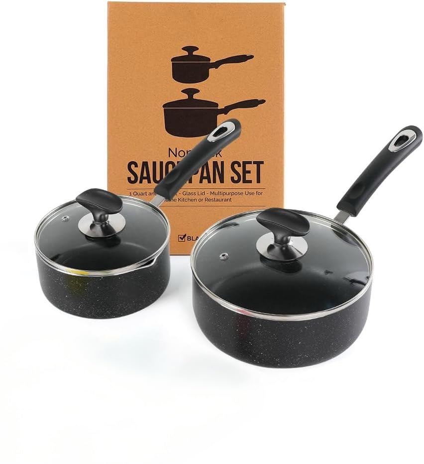 Ratwia set sartenes antiadherentes 1qt-2qt, cocina sin grumos y limpieza rapida