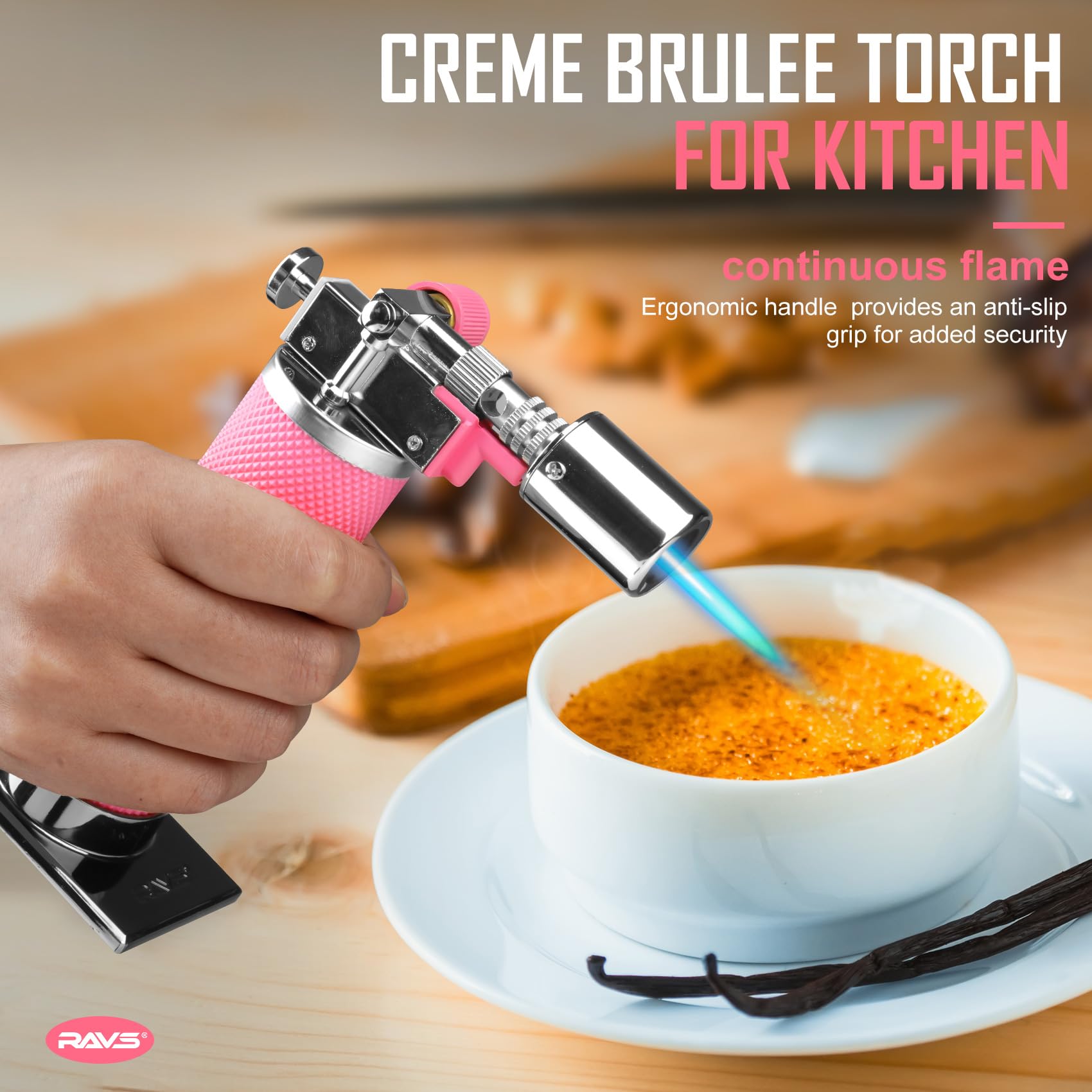 RAVS torcha rosa con llama ajustable para gratinar y caramelizar