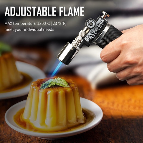RAVS soplete con encendido piezo para encendido rápido con una mano.