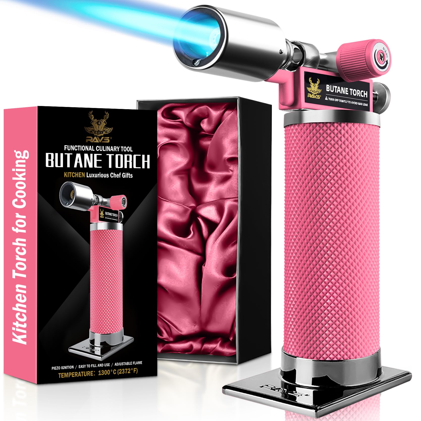RAVS torcha de cocina rosa en estuche premium para regalo elegante