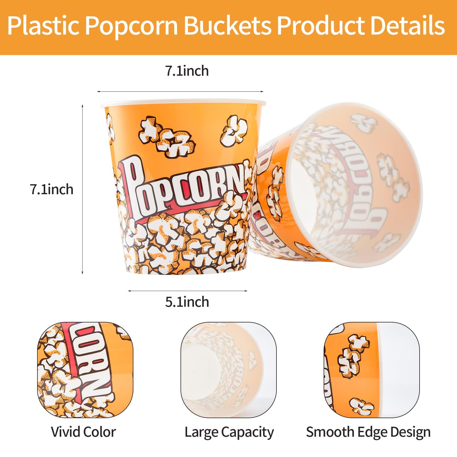 Raymea contenedores palomitas sin BPA para uso reutilizable.
