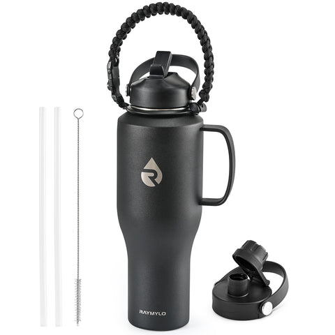 RAYMYLO botella de agua aislada 40oz con diseño cono-helado para coche y bebidas frías.