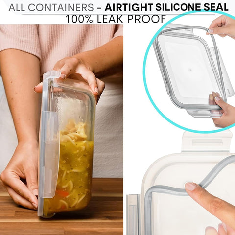 Almacenamiento de alimentos y frutas con recipientes Razab rectangulares.