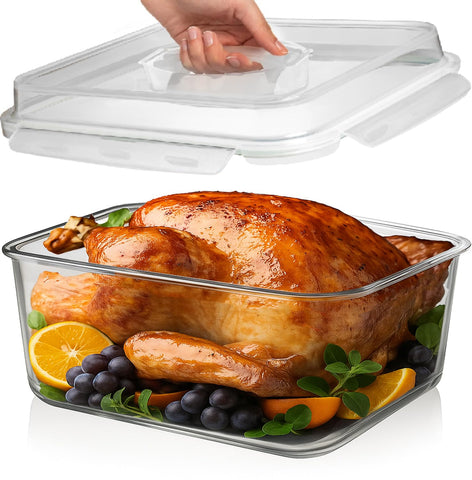 Razab contenedor de vidrio 6500 ml con tapa hermética para almacenamiento seguro