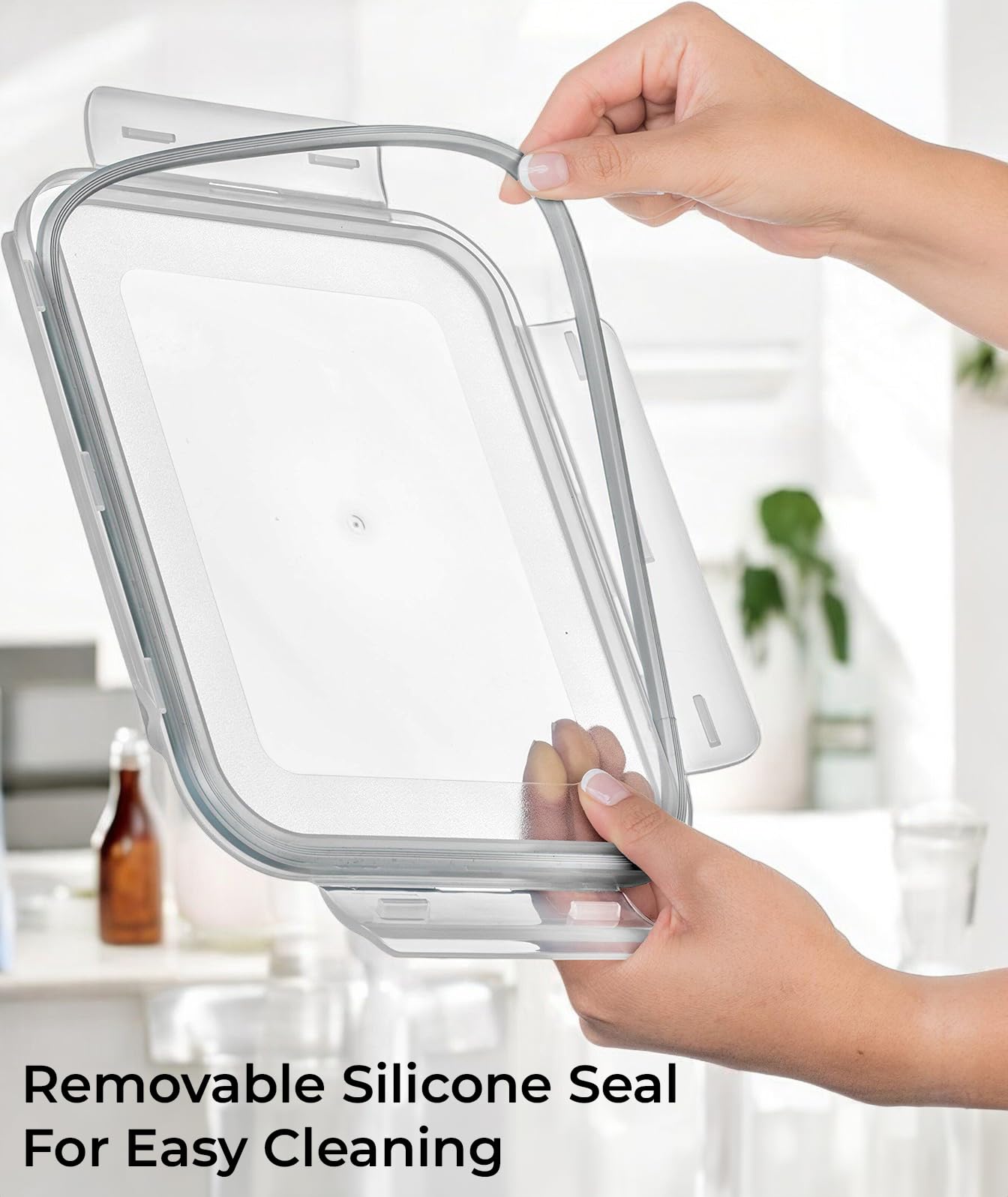 Razab contenedor reutilizable para refrigeración y congelación de comidas.