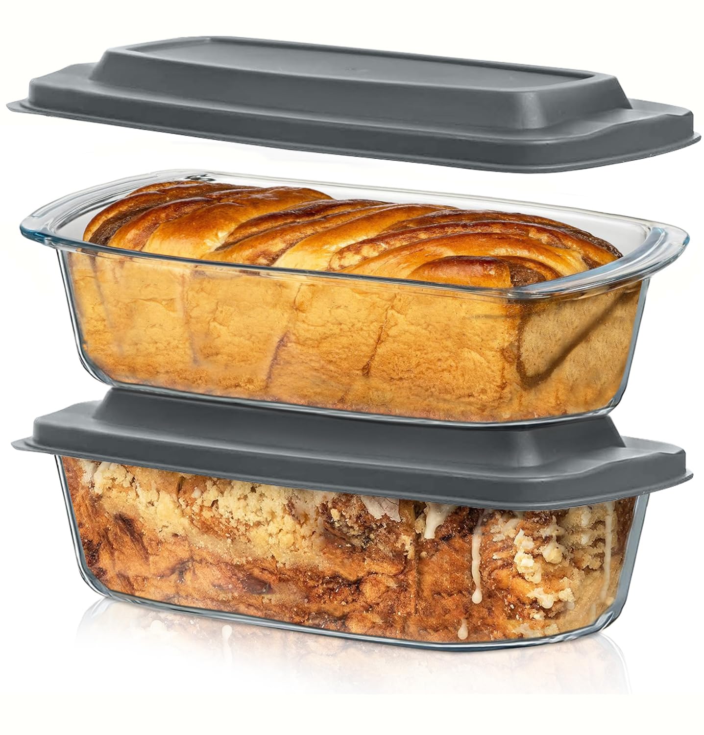 Razab molde para pan 1800 ml en set de 2, ideal para hornear y servir