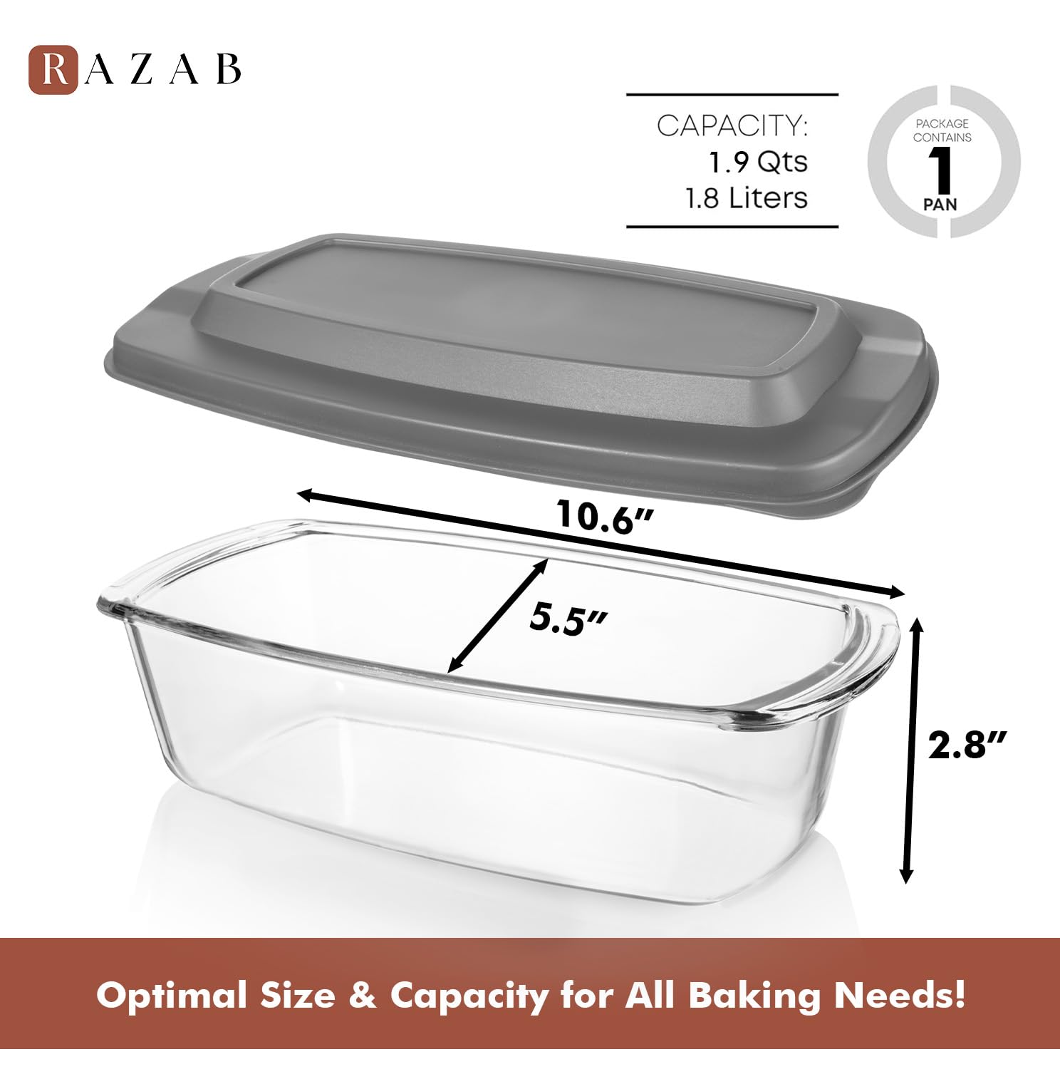 Razab tapa de vidrio con cierre hermético para conservar frescura.