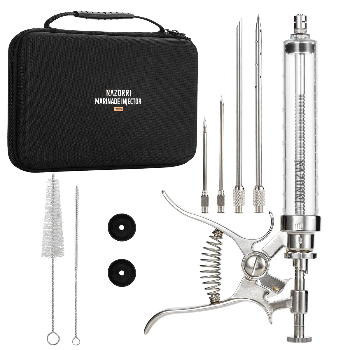 Razorri inyector de marinada con barril de 2 oz para impregnar sabores uniformes