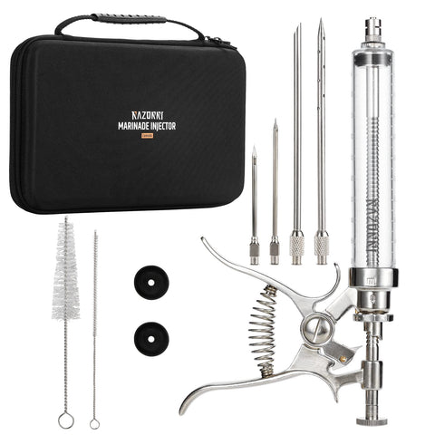 Razorri inyector de marinada con barril de 2 oz para impregnar sabores uniformes