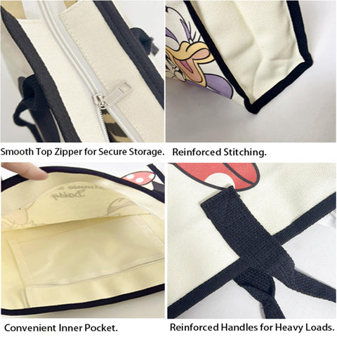 RCJERA bolsa lona con bolsillo interior para llaves y teléfono.